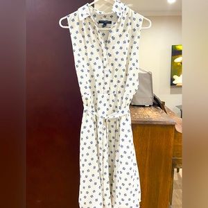 Sleeveless Collared Flower Dress